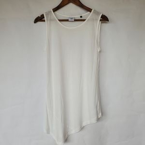 CAbi White Tank Top Asymmetrical Size XS